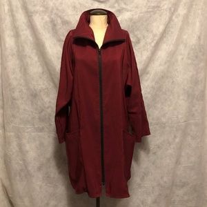 Maralyce Ferree OversizedBurgundy A Line Raincoat